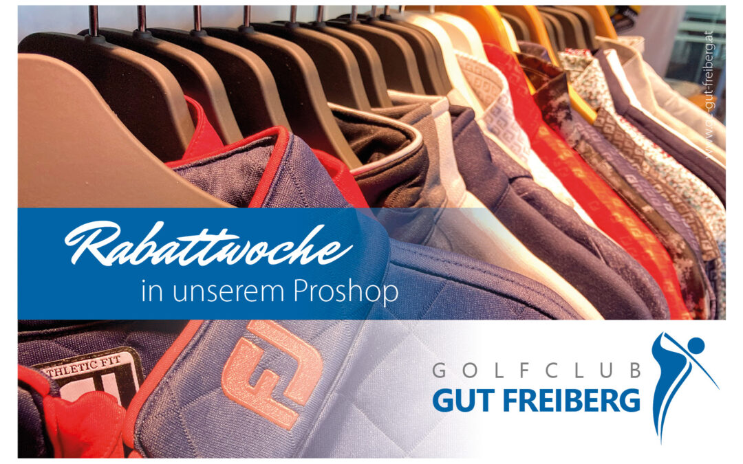 Rabattwoche in unserem Proshop